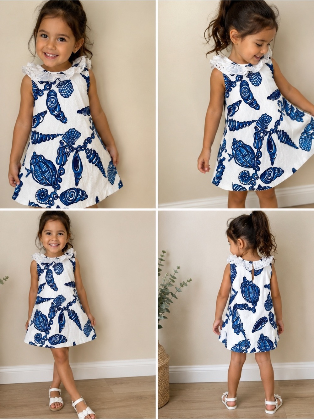 LILLY PULITZER  little girls BLUE SEASHELL DESIGN size 4